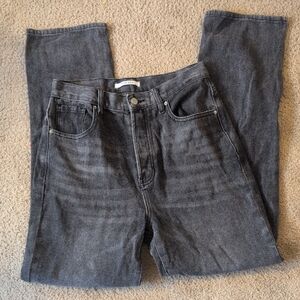PacSun Dad Jean Black Hidden Button Fly Size 28